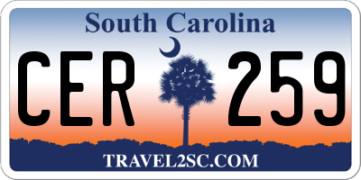 SC license plate CER259