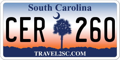 SC license plate CER260