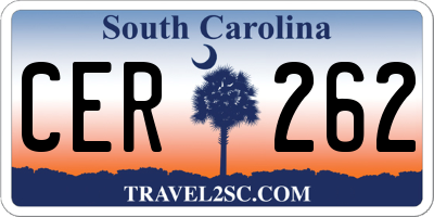 SC license plate CER262