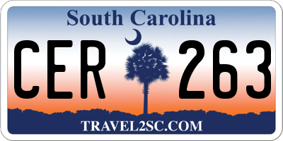 SC license plate CER263