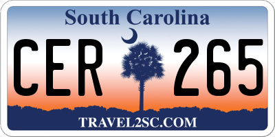 SC license plate CER265