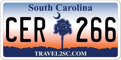 SC license plate CER266