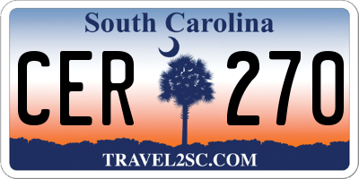 SC license plate CER270