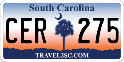 SC license plate CER275