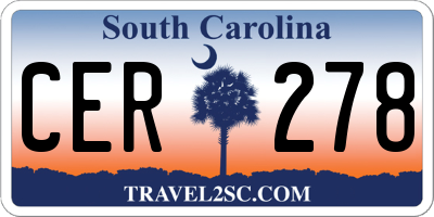 SC license plate CER278