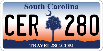 SC license plate CER280