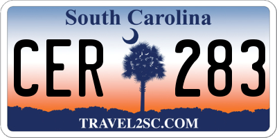 SC license plate CER283