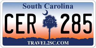 SC license plate CER285