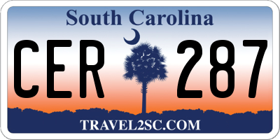 SC license plate CER287