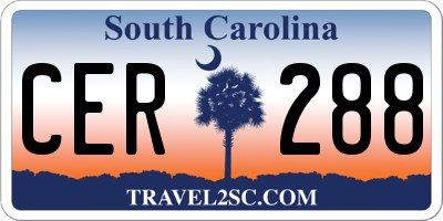 SC license plate CER288