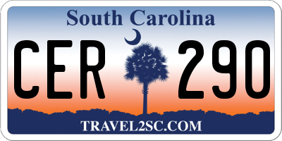 SC license plate CER290