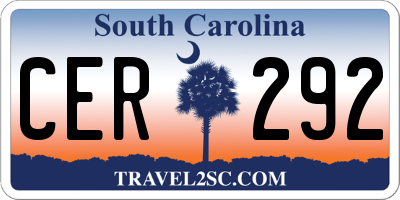 SC license plate CER292