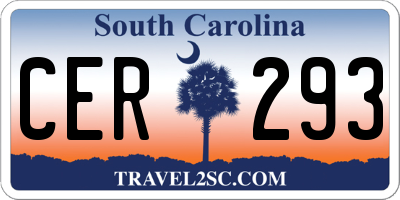 SC license plate CER293