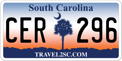 SC license plate CER296