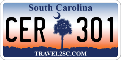 SC license plate CER301