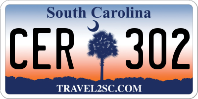 SC license plate CER302