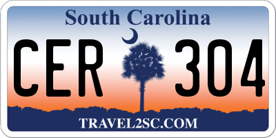 SC license plate CER304