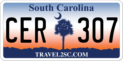 SC license plate CER307