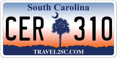 SC license plate CER310