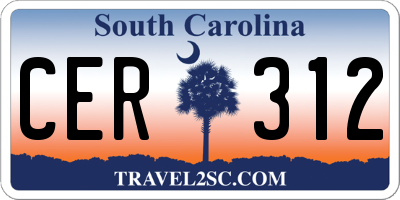 SC license plate CER312