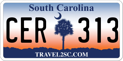 SC license plate CER313