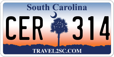 SC license plate CER314