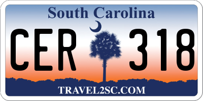 SC license plate CER318