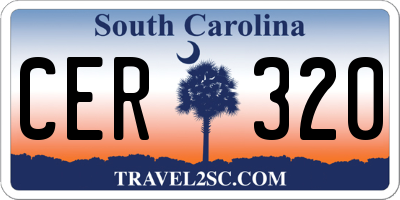 SC license plate CER320