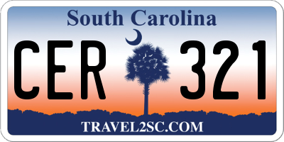 SC license plate CER321
