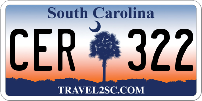 SC license plate CER322