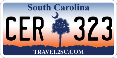 SC license plate CER323