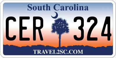 SC license plate CER324
