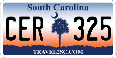 SC license plate CER325