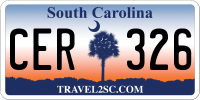 SC license plate CER326