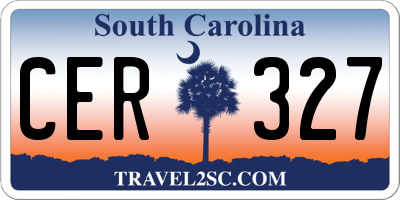 SC license plate CER327