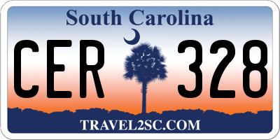 SC license plate CER328