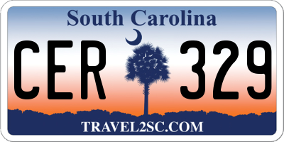 SC license plate CER329