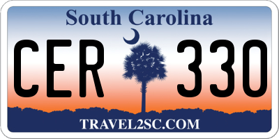 SC license plate CER330