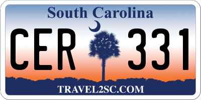 SC license plate CER331