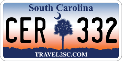 SC license plate CER332