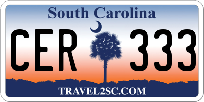 SC license plate CER333