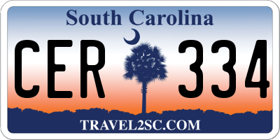 SC license plate CER334