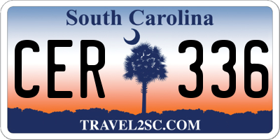 SC license plate CER336