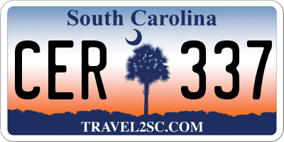 SC license plate CER337