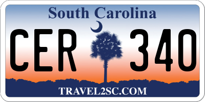 SC license plate CER340