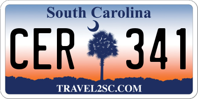 SC license plate CER341