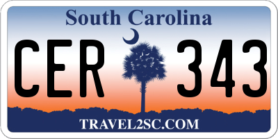 SC license plate CER343