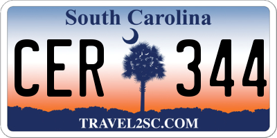 SC license plate CER344