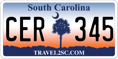 SC license plate CER345