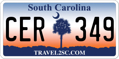SC license plate CER349